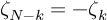 (TeX formula: ζ_{N-k} = -ζ_{k})