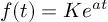 (TeX formula: f(t) = Ke^{at})